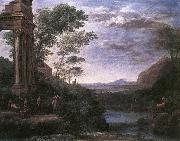 Claude Lorrain Landscape with Ascanius Shooting the Stag of Sylvia oil
